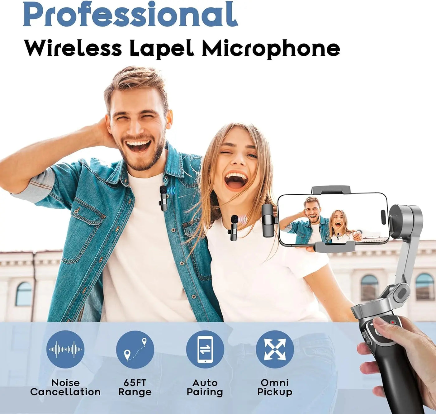 Professional Wireless Lavalier Microphone, Level up your content with our Lavalier Mic today!