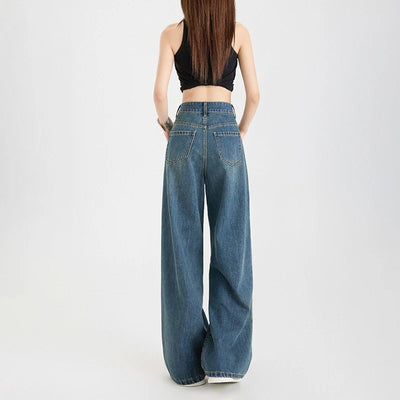 High Waist Wide Leg Cotton Denim Jeans