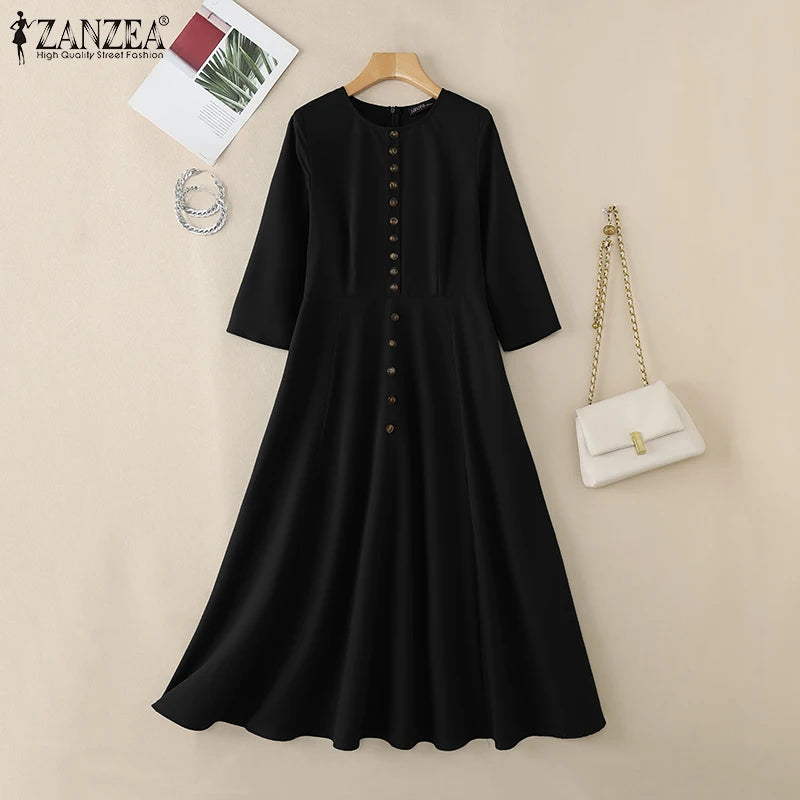 2025 Spring Fashion Long Sleeve Party Work Sundress Women Dresses