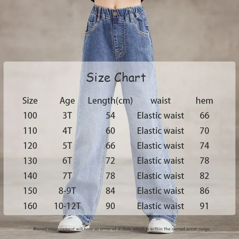 Spring Kid's Jeans 3-9Y Cute Girls Trousers