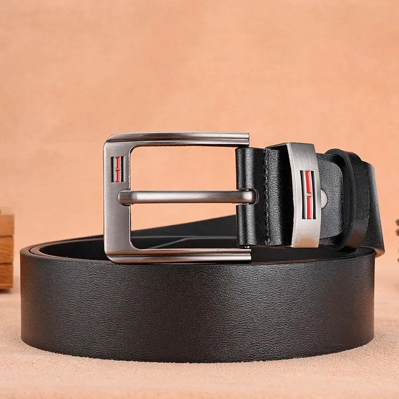 Genuine Leather Men's Casual Belt with Buckle (2024)