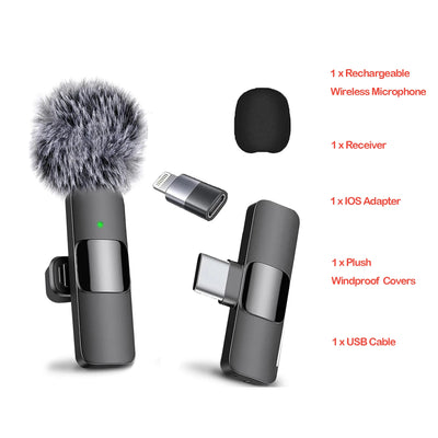 Professional Wireless Lavalier Microphone, Level up your content with our Lavalier Mic today!