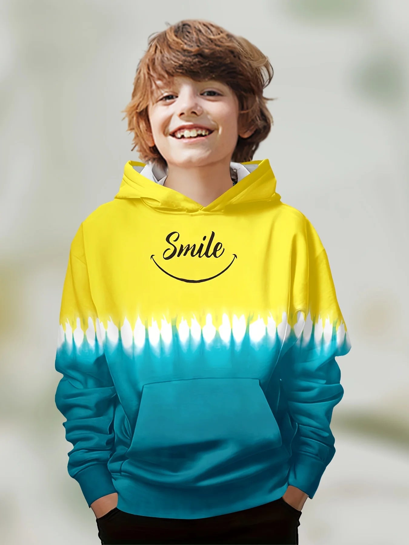 Kids' 3D Letter Print Hoodie - Casual Long Sleeve