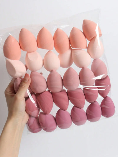 30pcs/Package Makeup Sponge, Mixed Beauty Sponge For Foundation, Liquid, Cream, And Powder, Latex-Free Dual Use Makeup Puff