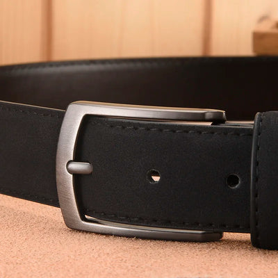 Men's Retro Suede Belt with Alloy Buckle - High-End Gift for Boyfriend & Dad