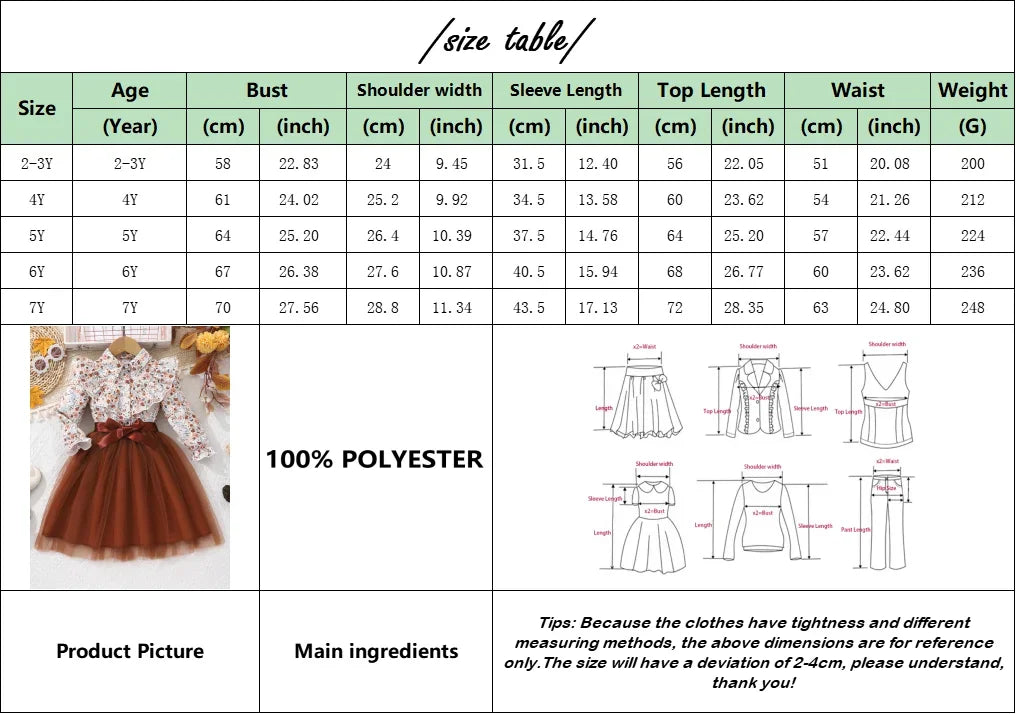 Girls' Long Sleeve Gauze Dress 2-7Y