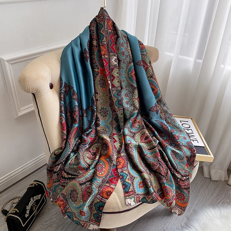 Luxury 180x90cm Classic Summer Women’s Silk Scarf