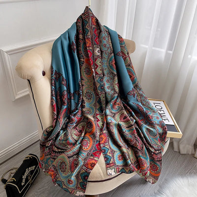 Luxury 180x90cm Classic Summer Women’s Silk Scarf