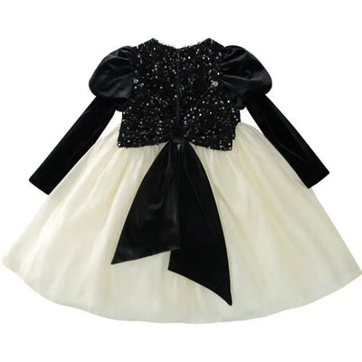 Girls' Velvet Sequin Dress