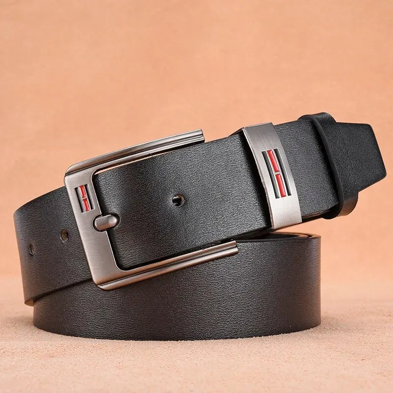 Genuine Leather Men's Casual Belt with Buckle (2024)