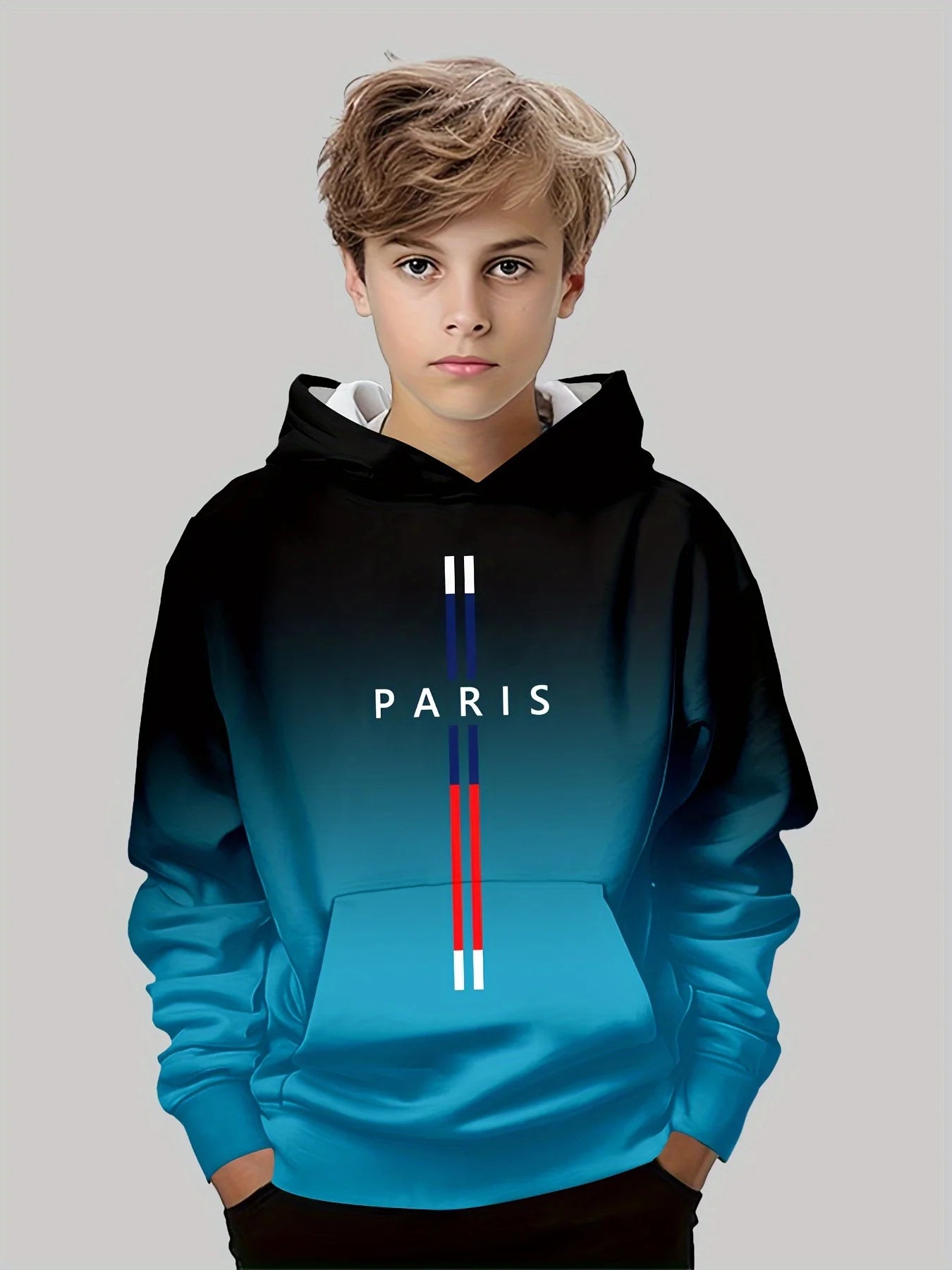 Kids' 3D Letter Print Hoodie - Casual Long Sleeve