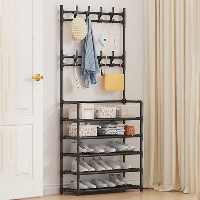 1/2PCS Five Layer Shoe Rack Simple Shoe Rack Integrated Storage Rack Household Shoe Rack Multifunctional Clothes Rack Coat Rack