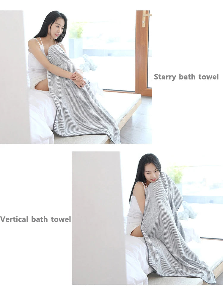 Plush Comfort. Thick Microfiber Towel.