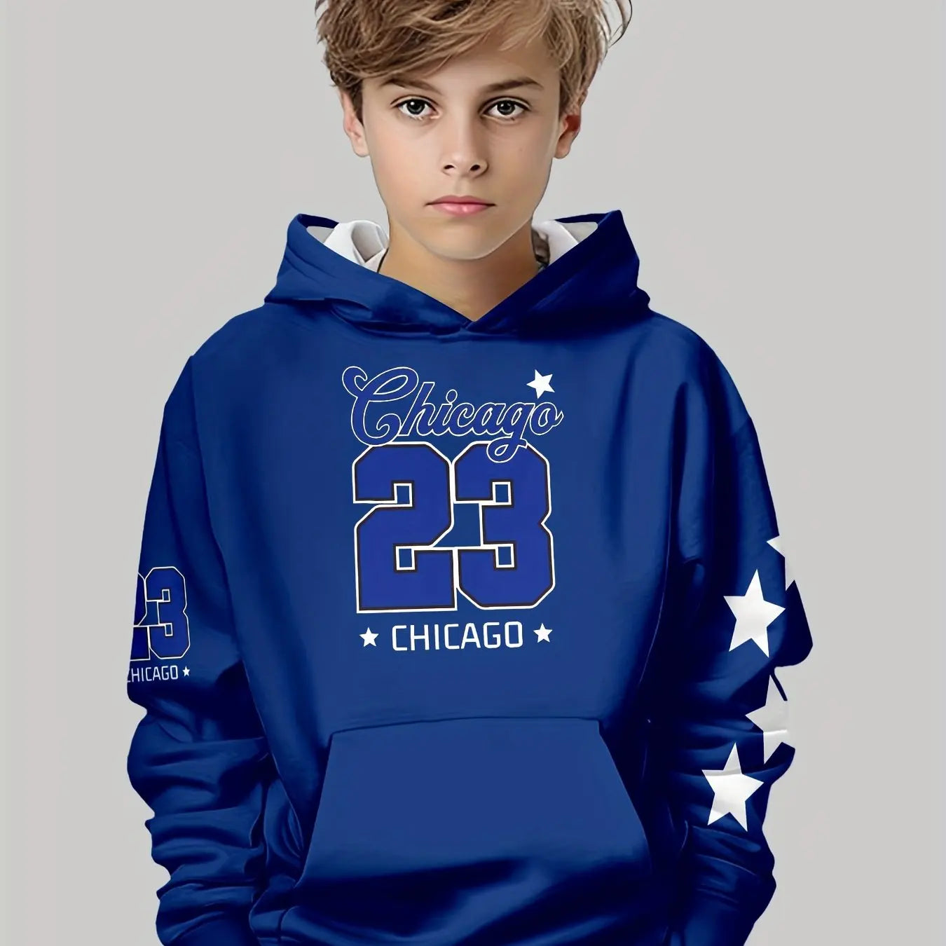 Kids' 3D Letter Print Hoodie - Casual Long Sleeve