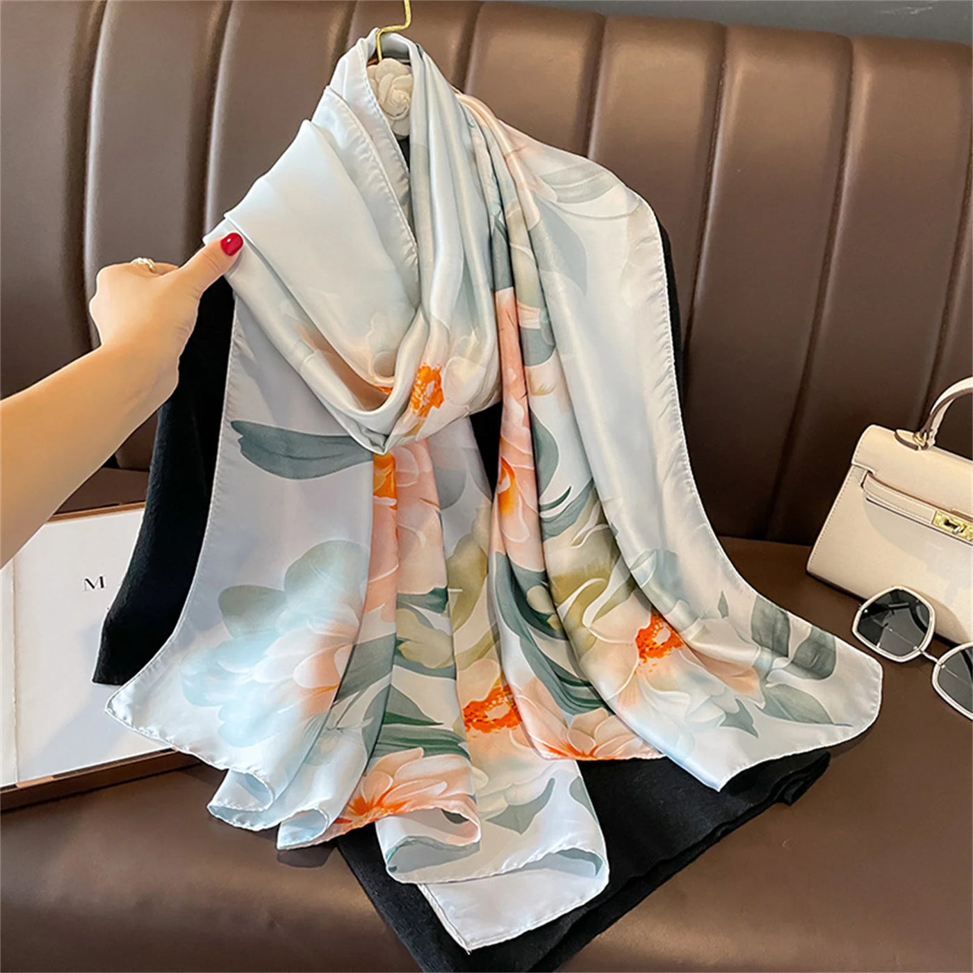 Luxury 180x90cm Classic Summer Women’s Silk Scarf