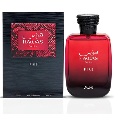 RASASI Hawas Fire Eau De Parfum Men Spray 100ML(3.4 Oz) - Bold Arabian Perfume For Men With A Fiery Essence - Indulge In A Luxurious Long Lasting Perfume That Captures Masculine Elegance And Strength