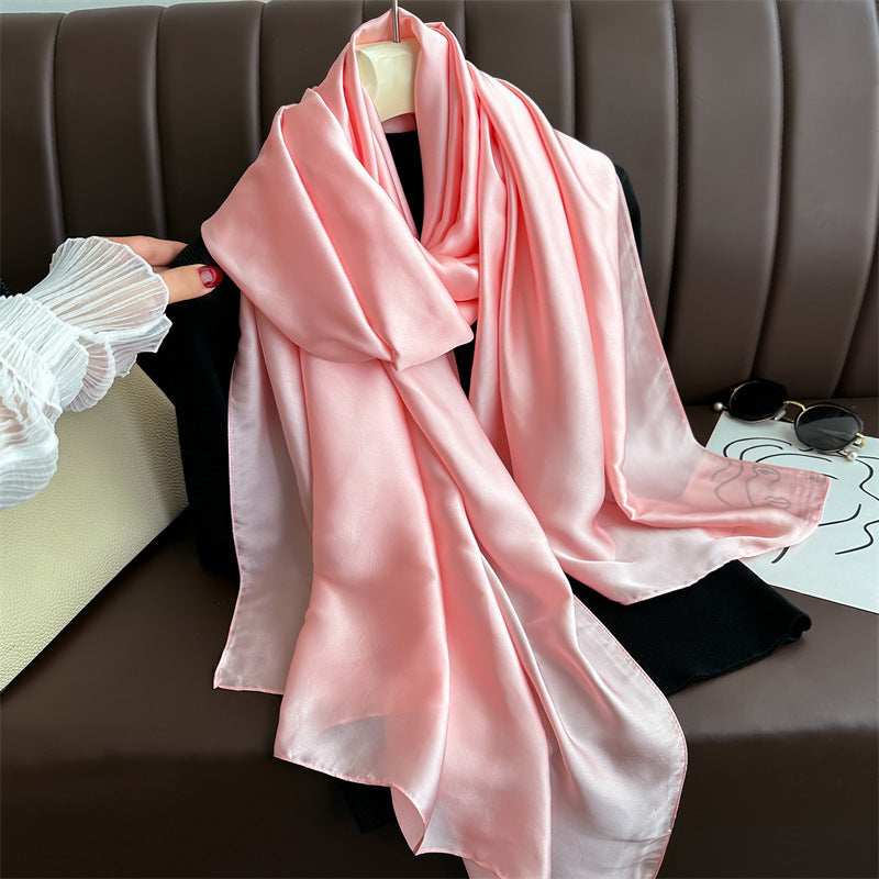 Pure Color Simple Long Scarves All-match Scarf Women's Beach Towel