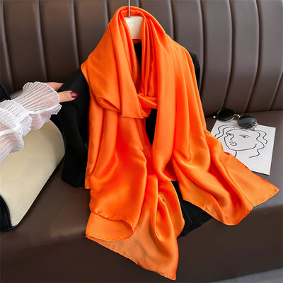 Pure Color Simple Long Scarves All-match Scarf Women's Beach Towel