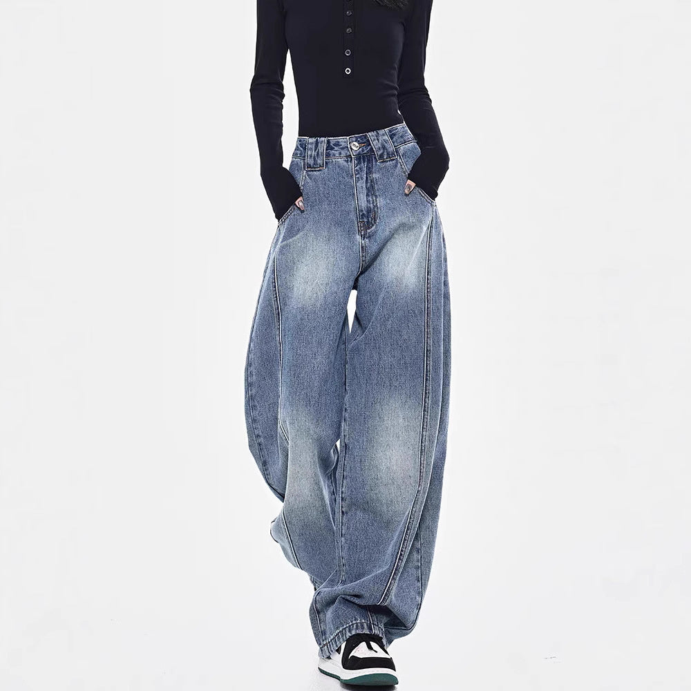 Retro Loose Machete Jeans For Women