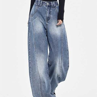 Retro Loose Machete Jeans For Women