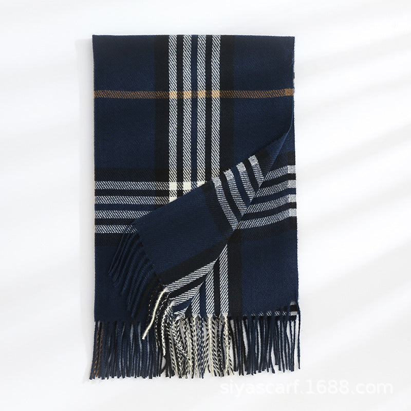 Fashion Classic Plaid Cashmere Scarf Women