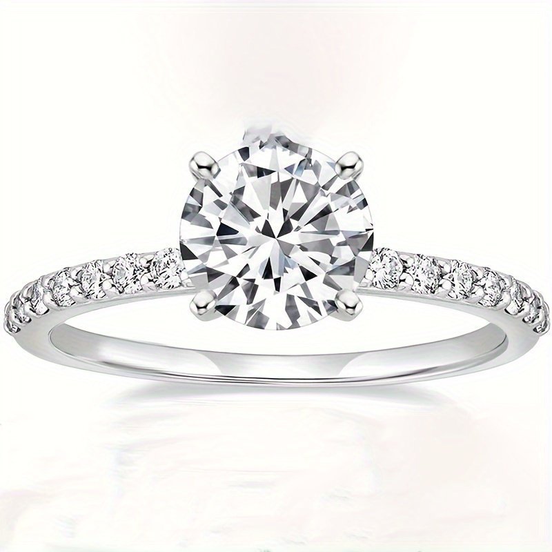 1.25 Carat Round Solitaire Cubic Zirconia Engagement Ring Halo Promise Ring