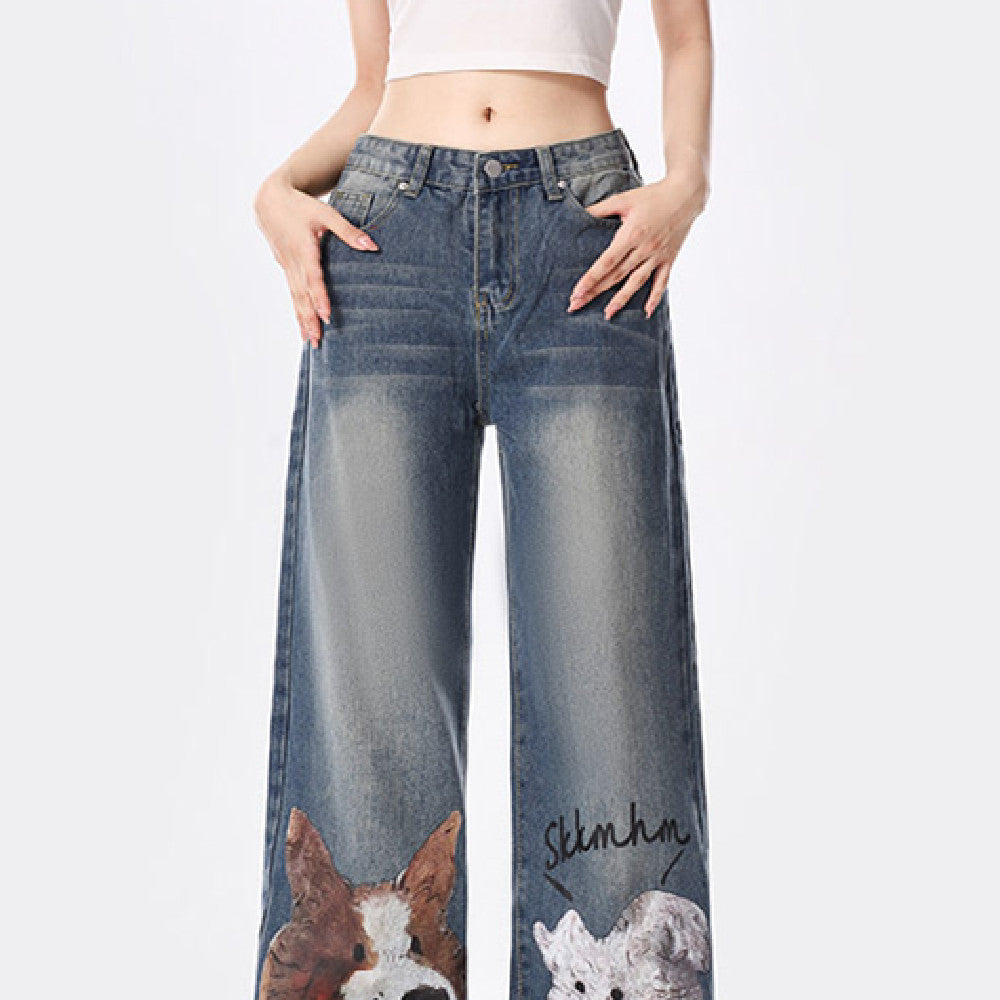 Women's Loose Straight Casual Wide-leg Pants